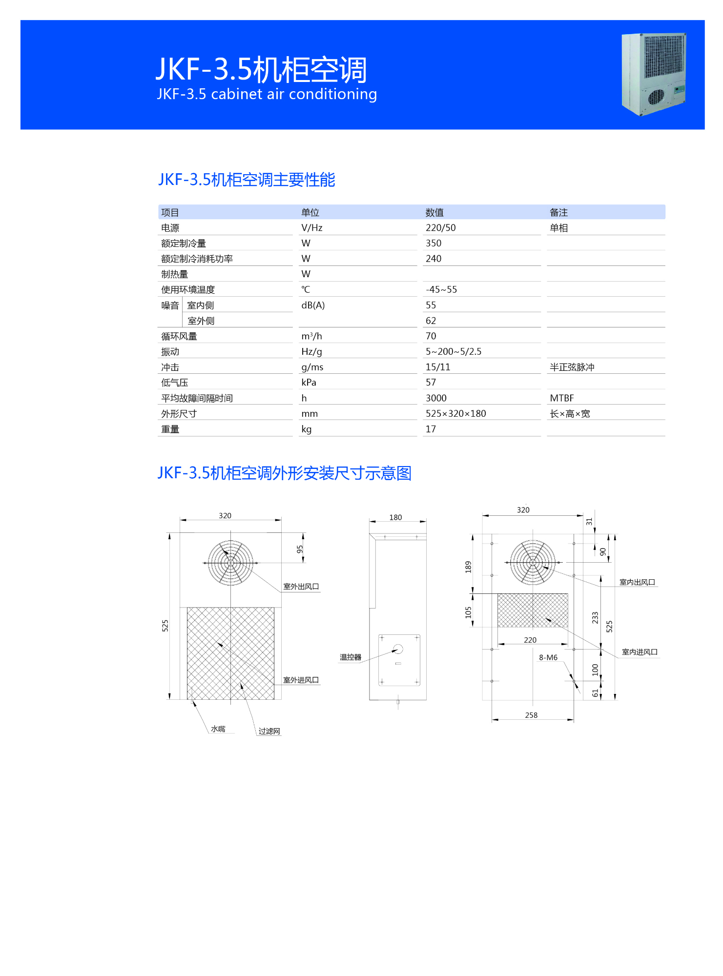 JKF-3.5機(jī)柜空調(diào)